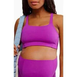 NWT! FP Movement x Hatch Never Better Square Neck Bra - Size Medium - Berry